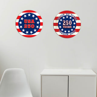 USA 250 Patriotic Anniversary Sign - Shaped Wall Art Shaped Wall Art Out West Design