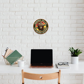Smokey Bear Remember Circle - Aluminum Shaped Wall Art Shaped Wall Art Smokey Bear