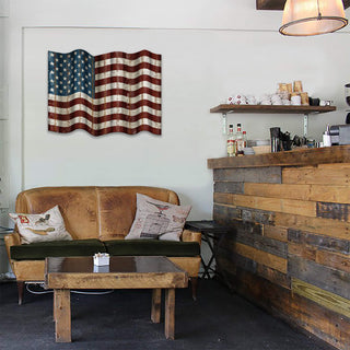 Waving American Flag - Corrugated Metal Wall Art Corrugated Wall Art Meissenburg Designs