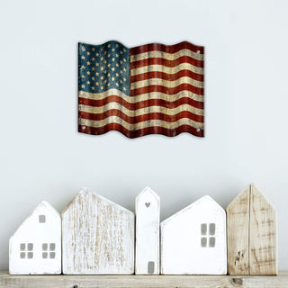 Waving American Flag - Corrugated Metal Wall Art Corrugated Wall Art Meissenburg Designs