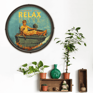 Come to Relax - Barrel End Wall Art Barrel End Wall Art Meissenburg Designs