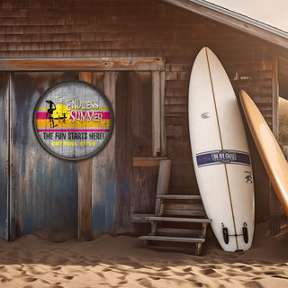 The Endless Summer: Crystal Cove - Barrel End Wall Art Barrel End Wall Art Bruce Brown Films