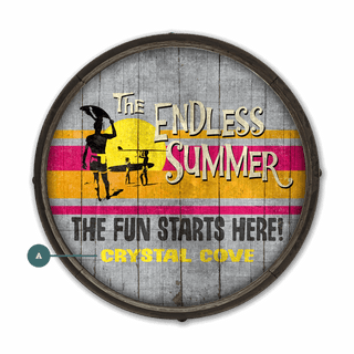 The Endless Summer: Crystal Cove - Barrel End Wall Art Barrel End Wall Art Bruce Brown Films