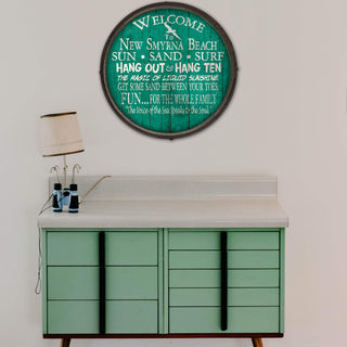 Welcome to the Beach - Barrel End Wall Art Barrel End Wall Art Meissenburg Designs