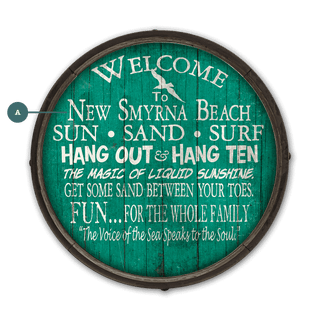 Welcome to the Beach - Barrel End Wall Art Barrel End Wall Art Meissenburg Designs