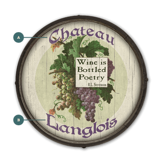 Wine is Bottled Poetry: Personalized - Barrel End Wall Art Barrel End Wall Art Meissenburg Designs