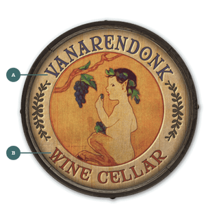 Pan's Wine Cellar- Barrel End Wall Art Barrel End Wall Art Meissenburg Designs