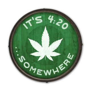 It's 4:20 Somewhere - Green - Barrel End Wall Art Barrel End Wall Art Meissenburg Designs