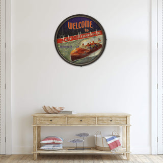 Red, White, and Blue Boaters - Barrel End Wall Art Barrel End Wall Art Meissenburg Designs