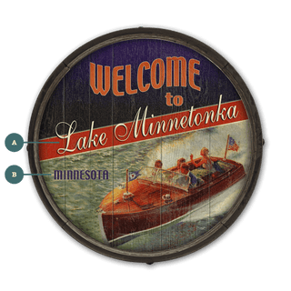 Red, White, and Blue Boaters - Barrel End Wall Art Barrel End Wall Art Meissenburg Designs