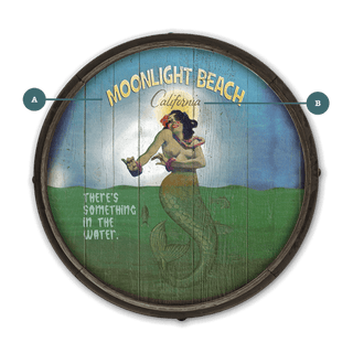 Mermaid Mystique at Moonlight (PG) - Barrel End Wall Art Barrel End Wall Art Meissenburg Designs