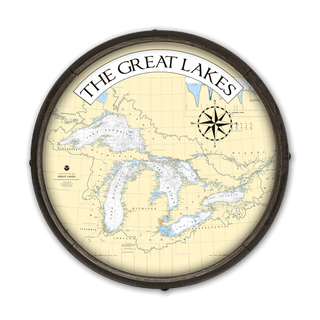 Great Lakes Area Chart - Barrel End Wall Art Barrel End Wall Art Joanne Murphy