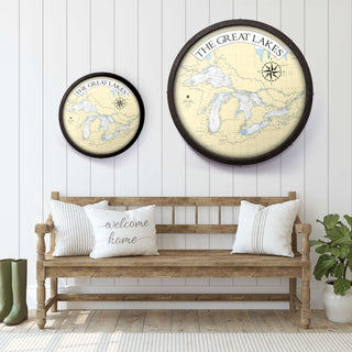 Great Lakes Area Chart - Barrel End Wall Art Barrel End Wall Art Joanne Murphy