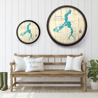 Alexandria Chain of Lakes, Minnesota on a Barrel End Barrel End Wall Art Lake Art