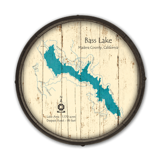 Bass Lake, California on a Barrel End Barrel End Wall Art Lake Art
