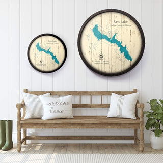 Bass Lake, California on a Barrel End Barrel End Wall Art Lake Art