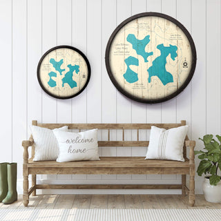 Lake Buteau, Wisconsin on a Barrel End Barrel End Wall Art Lake Art