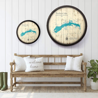 Buckeye Lake, Ohio on a Barrel End Barrel End Wall Art Lake Art