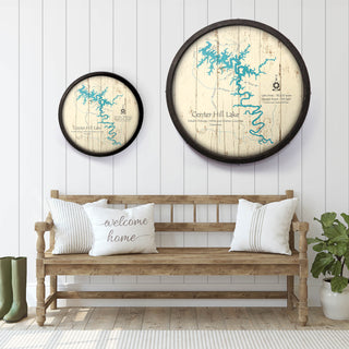 Center Hill Lake, Tennessee on a Barrel End Barrel End Wall Art Lake Art