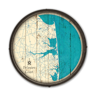 Delaware Coast on a Barrel End Barrel End Wall Art Lake Art
