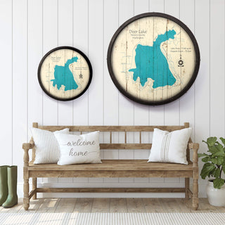 Deer Lake, Washington on a Barrel End Barrel End Wall Art Lake Art
