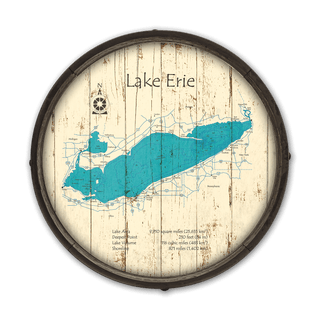 Lake Erie on a Barrel End Barrel End Wall Art Lake Art