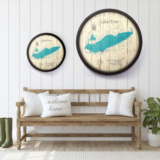 Lake Erie on a Barrel End Barrel End Wall Art Lake Art