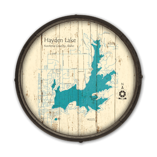 Hayden Lake, Idaho on a Barrel End Barrel End Wall Art Lake Art