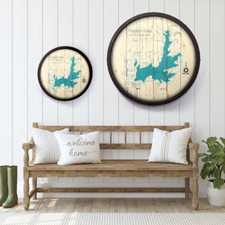 Hayden Lake, Idaho on a Barrel End Barrel End Wall Art Lake Art