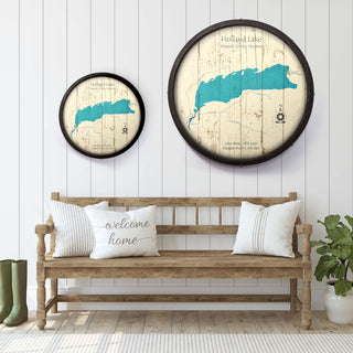 Holland Lake, Montana on a Barrel End Barrel End Wall Art Lake Art