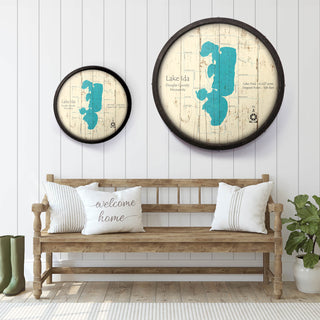 Lake Ida, Douglas County, Minnesota on a Barrel End Barrel End Wall Art Lake Art