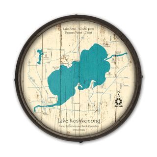 Lake Koshkonong, Wisconsin on a Barrel End Barrel End Wall Art Lake Art