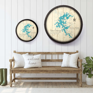 Lake Chatuge, North Carolina & Georgia on a Barrel End Barrel End Wall Art Lake Art