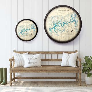 Lake Cumberland, Kentucky on a Barrel End Barrel End Wall Art Lake Art