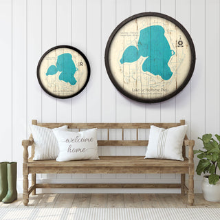Lake Le Homme Dieu, Douglas County, Minnesota on a Barrel End Barrel End Wall Art Lake Art