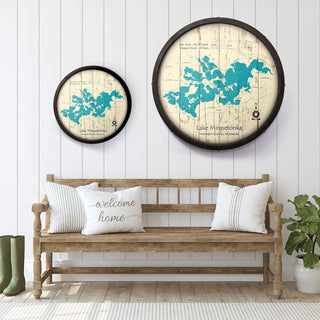 Lake Minnetonka, Minnesota on a Barrel End Barrel End Wall Art Lake Art