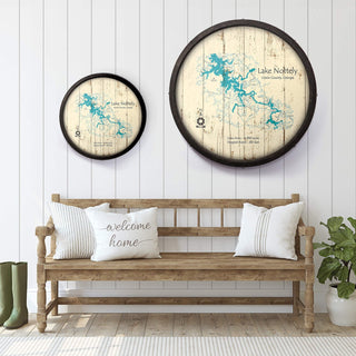 Lake Nottely, Georgia on a Barrel End Barrel End Wall Art Lake Art