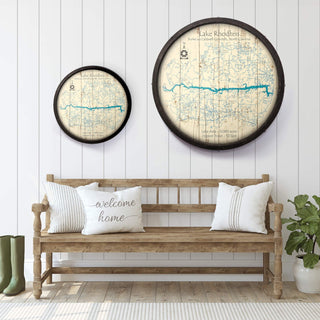 Lake Rhodhiss, North Carolina on a Barrel End Barrel End Wall Art Lake Art