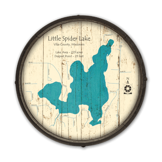 Little Spider Lake, Wisconsin on a Barrel End Barrel End Wall Art Lake Art