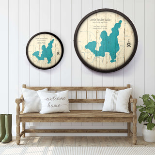 Little Spider Lake, Wisconsin on a Barrel End Barrel End Wall Art Lake Art