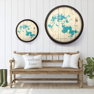 Minocqua Chain of Lakes, Wisconsin on a Barrel End Barrel End Wall Art Lake Art