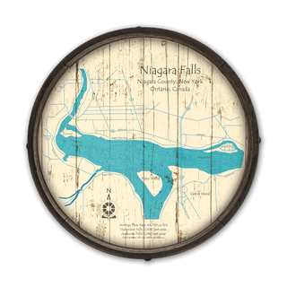 Niagara Falls Eastern Section NY on a Barrel End Barrel End Wall Art Lake Art