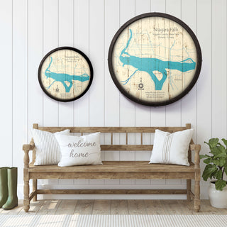Niagara Falls Eastern Section NY on a Barrel End Barrel End Wall Art Lake Art