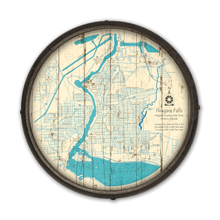 Niagara Falls (portrait orientation) NY on a Barrel End Barrel End Wall Art Lake Art
