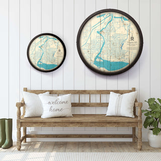 Niagara Falls (portrait orientation) NY on a Barrel End Barrel End Wall Art Lake Art