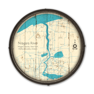 Niagara River Ontario to Falls on a Barrel End Barrel End Wall Art Lake Art