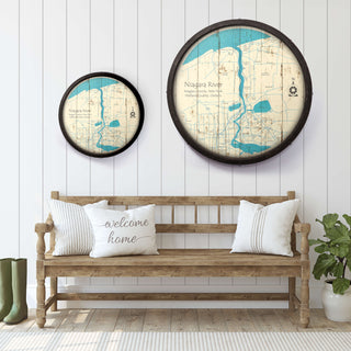 Niagara River Ontario to Falls on a Barrel End Barrel End Wall Art Lake Art