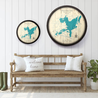 Okauchee Lake, Wisconsin on a Barrel End Barrel End Wall Art Lake Art