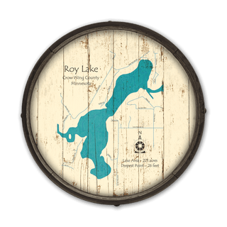Roy Lake, Minnesota on a Barrel End Barrel End Wall Art Lake Art