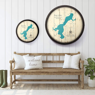 Roy Lake, Minnesota on a Barrel End Barrel End Wall Art Lake Art